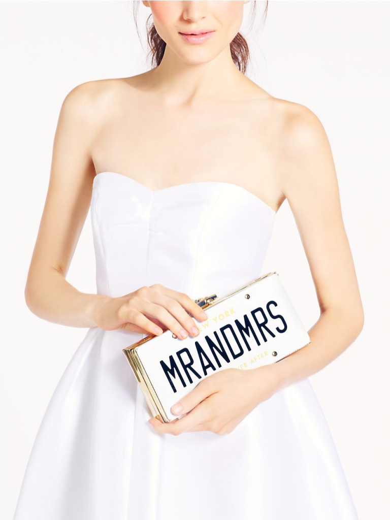 Wedding Belle License Plate Clutch by Kate Spade
